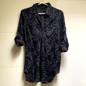 Express printed button-down tunic